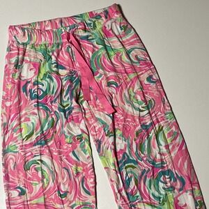 Lilly Pulitzer Pink Swirl Draw String Sleep Lounge Pants Size XXS Pajama PJ Pant